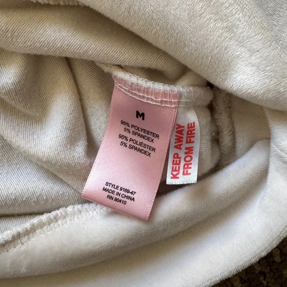 Juicy Couture Cream Rhinestone Y2K Logo Lounge Set Size M ✨ - Picture 11 of 13